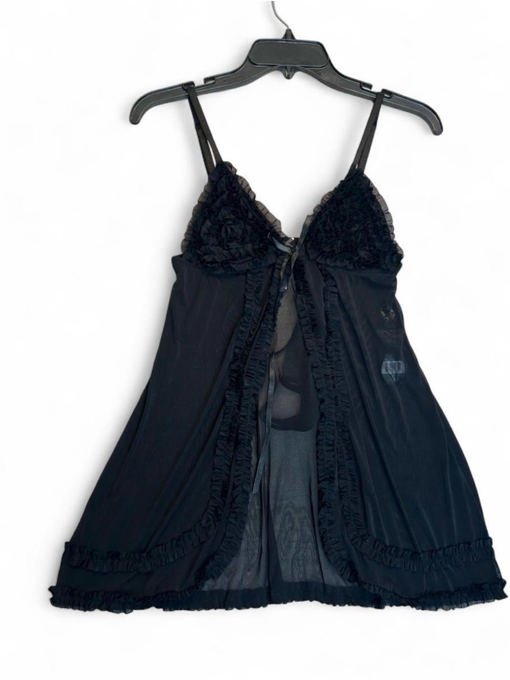 Floras follies Black Sheer Lace Babydoll Chemise - Women Intimates